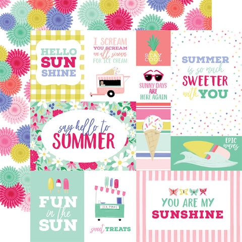 Echo Park Best Summer Ever Multi Journaling Cards Patterned Paper