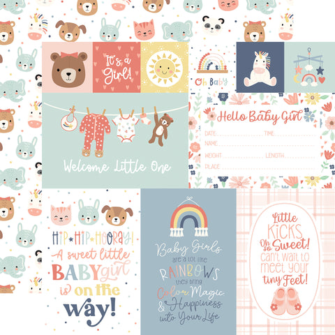 Echo Park Baby On Board It's A Girl Baby Girl Journaling Cards 12x12 Patterned Paper