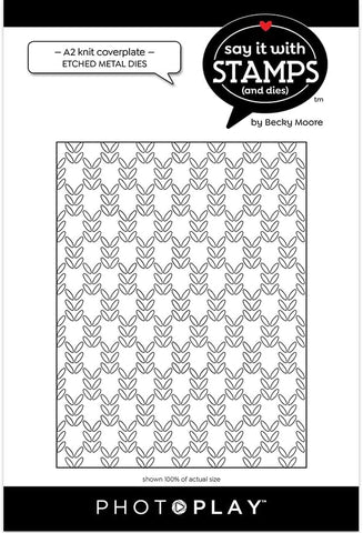 PhotoPlay Paper Say It With Stamps A2 Knit Coverplate Die Set