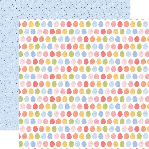 Echo Park Bunnies and Baskets Speckled Eggs Patterned Paper