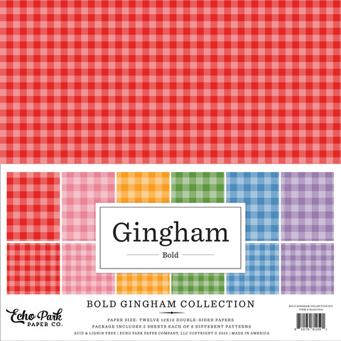Echo Park Bold Gingham Collection - 12x12 Patterned Paper