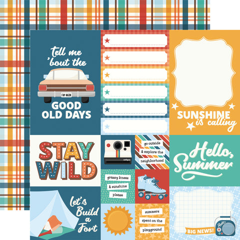 Echo Park Summer Break Multi Journaling Cards 12x12 Patterned Paper