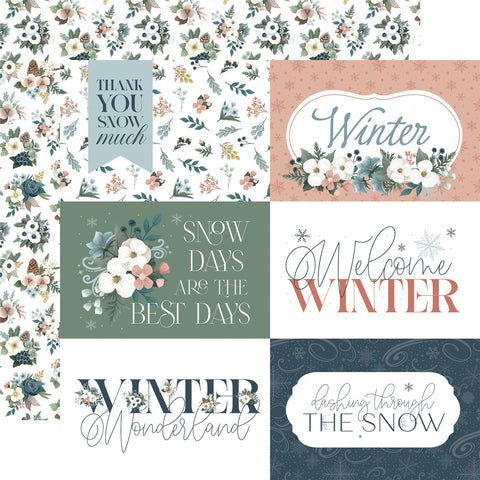 Carta Bella Winter Wonderland 6x4 Journaling Cards 12x12 Patterned Paper