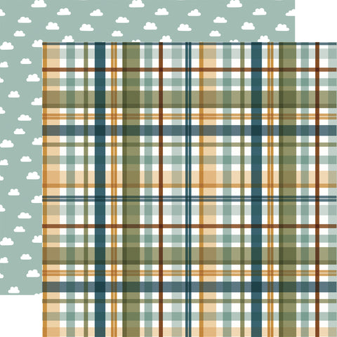 Echo Park Special Delivery: Baby Boy Loved Boy Plaid Patterned Paper