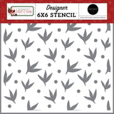 Carta Bella A Wonderful Christmas Seasonal Leaves Designer 6x6 Stencil
