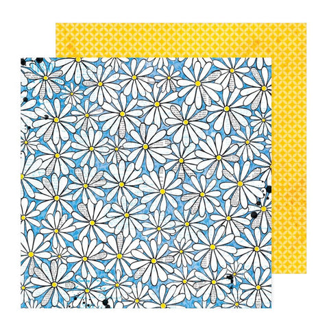 American Crafts Vicki Boutin Bold + Bright Picking Daisies Patterned Paper