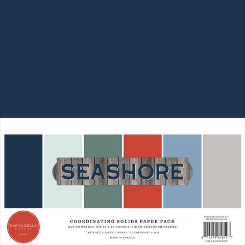 Carta Bella Seashore Coordinating 12x12 Solids Paper Pack