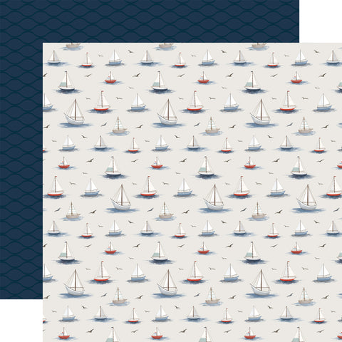 Carta Bella Seashore Sailboats and Seagulls 12x12 Patterned Paper