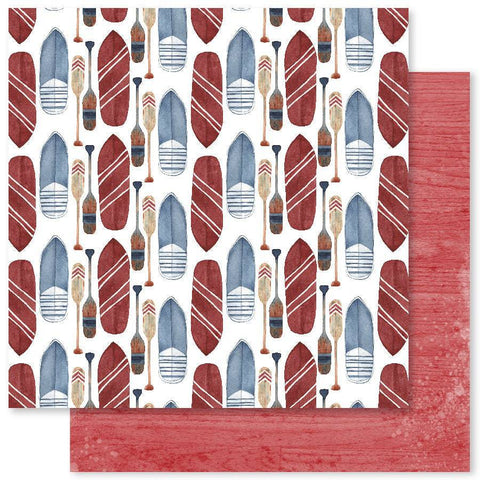 Paper Rose Studio Beach Huts - Paper E 12x12 Patterned Paper