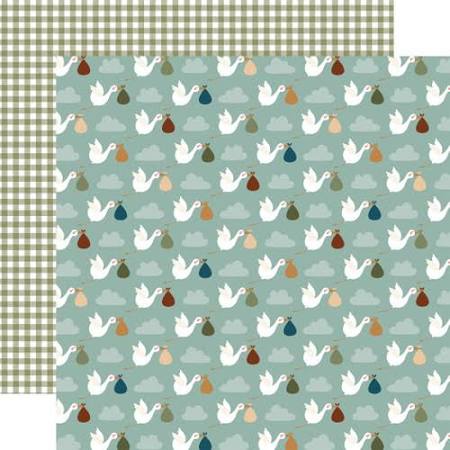 Echo Park Special Delivery: Baby Boy Welcome Storks Patterned Paper