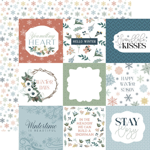 Carta Bella Winter Wonderland 4x4 Journaling Cards 12x12 Patterned Paper