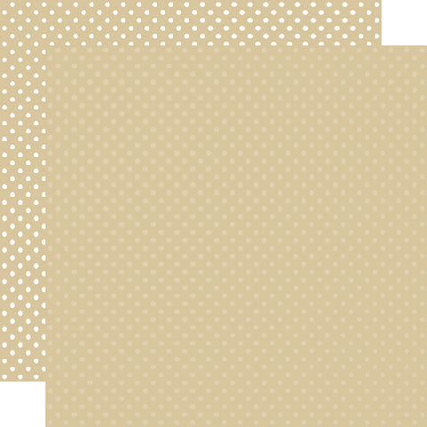 Echo Park Dots & Stripes Tan Dot 12x12 Patterned Paper