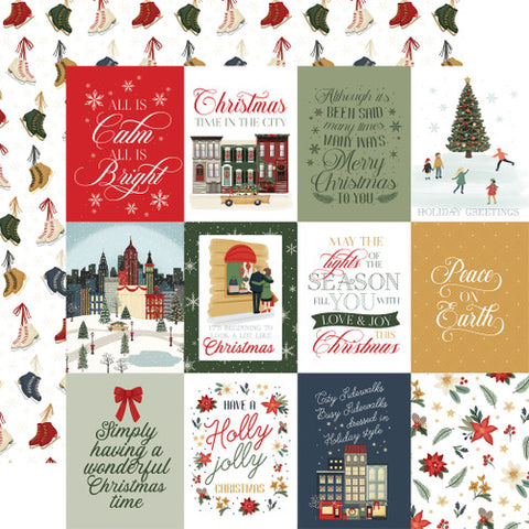 Carta Bella Christmas In The City 3x4 Journaling Cards 12x12 Patterned Paper
