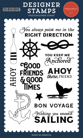 Carta Bella Seashore Keep Me Anchored Designer Stamp Set