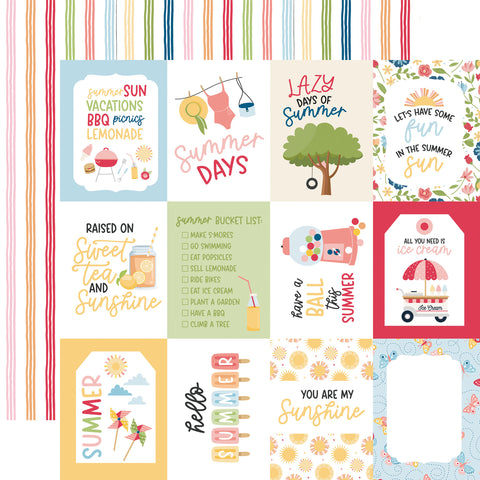 Echo Park Have A Great Summer 3x4 Journaling Cards 12x12 Patterned Paper