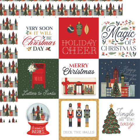 Carta Bella Christmas In The City 4x4 Journaling Cards 12x12 Patterned Paper