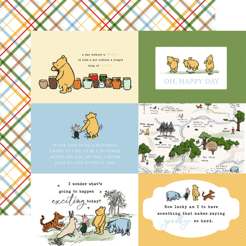 Echo Park The House at Pooh Corner 6x4 Journaling Cards Patterned Paper