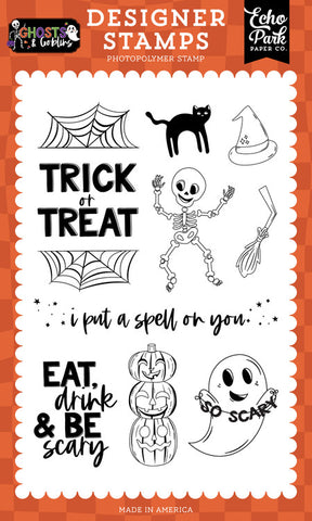 Echo Park Ghosts & Goblins Eat Drink and Be Scary 4x6 Stamp Set