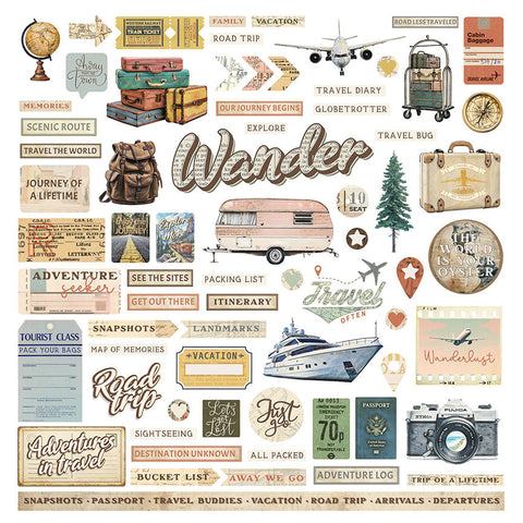 PhotoPlay Paper Travel Junque Element Sticker Sheet