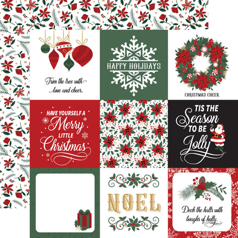 Echo Park Santa Claus 4x4 Journaling Cards 12x12 Patterned Paper