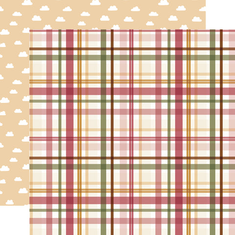 Echo Park Special Delivery:  Baby Girl Loved Girl Plaid Patterned Paper