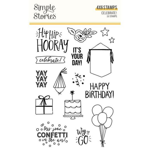 Simple Stories Celebrate Photopolymer Stamp Set