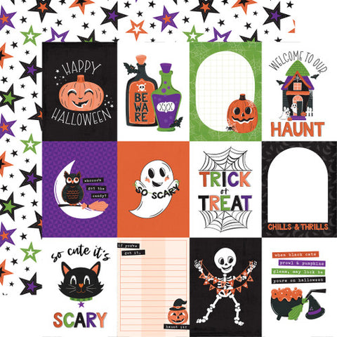 Echo Park Ghosts & Goblins 3x4 Journaling Cards 12x12 Patterned Paper