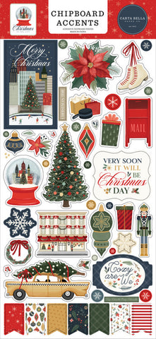 Carta Bella Christmas In The City  6x13 Chipboard Words & Phrases Embellishments