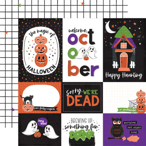 Echo Park Ghosts & Goblins Multi Journaling Cards 12x12 Patterned Paper