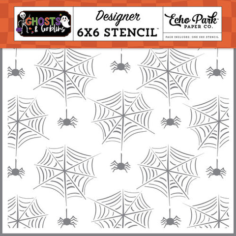 Echo Park Ghosts & Goblins Spiders and Their Webs Designer 6x6 Stencil