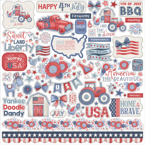 Echo Park Yankee Doodle Element Sticker Sheet
