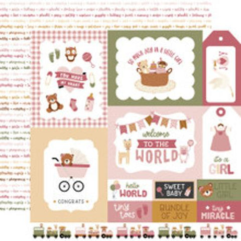 Echo Park Special Delivery:  Baby Girl Multi Journaling Cards Patterned Paper