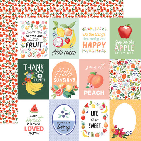 Carta Bella Fruit Stand 3x4 Journaling Cards Patterned Paper
