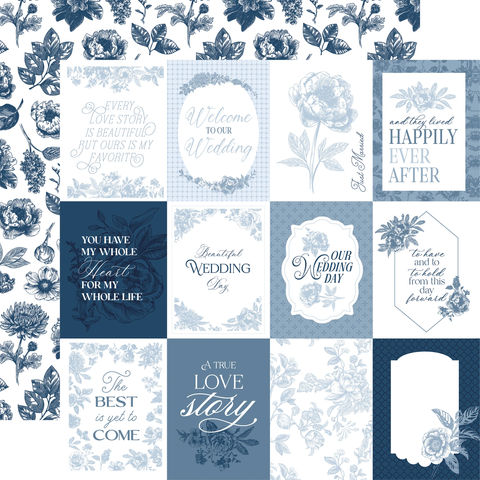 Echo Park Save The Date 3x4 Journaling Cards 12x12 Patterned Paper