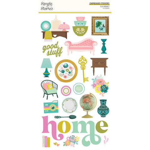 Simple Stories Flea Market 6x12 Chipboard Sticker Embellishments