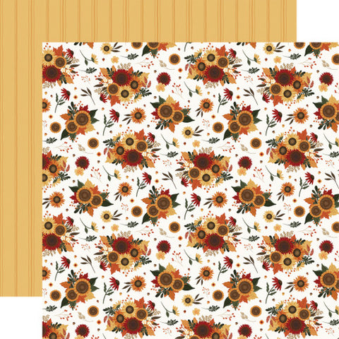 Carta Bella Americana Fall Flower Bunches 12x12 Patterned Paper