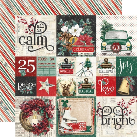 Simple Stories Simple Vintage 'Tis The Season 2x2/4x4 Elements Patterned Paper