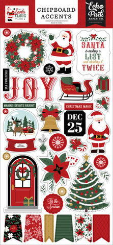 Echo Park Santa Claus 6x13 Chipboard Accent Embellishments