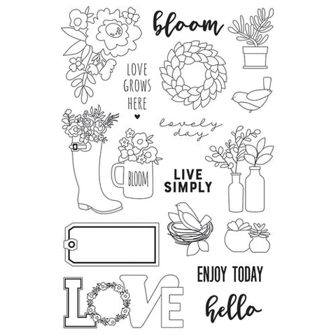Simple Stories Spring Farmhouse Live Simply Photopolymer Stamp Set