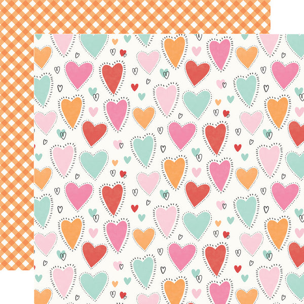 Simple Stories Heartstrings 12x12 Double Sided Paper - Happy Heart Day ...