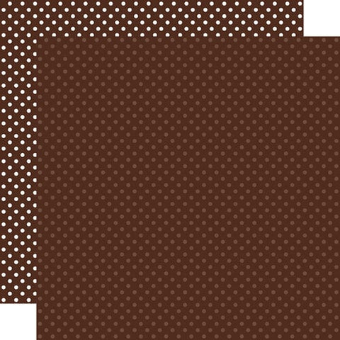 Echo Park Dots & Stripes Brown Dot 12x12 Patterned Paper