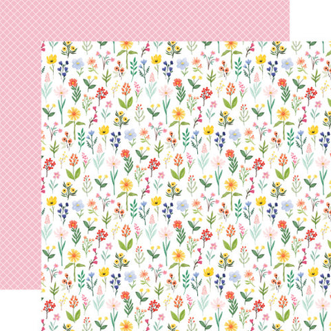 Carta Bella Fruit Stand Happy Flower Stems 12x12 Patterned Paper