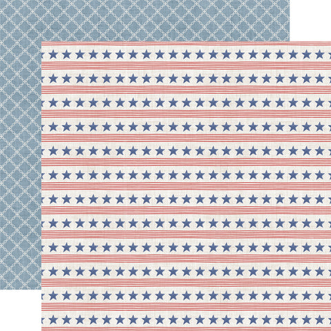 Echo Park Yankee Doodle Stars and Stripes Forever 12x12 Patterned Paper
