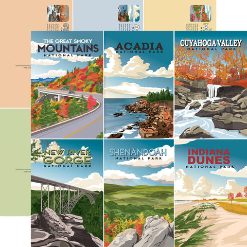 Carta Bella National Parks Adventure Post Cards 12x12 Patterned Paper