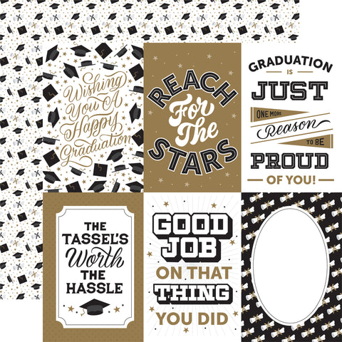 Echo Park Graduation 4x6 Journaling Cards Patterned Paper