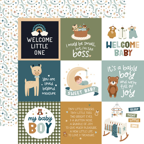 Echo Park Special Delivery: Baby Boy 4x4 Journaling Cards Patterned Paper