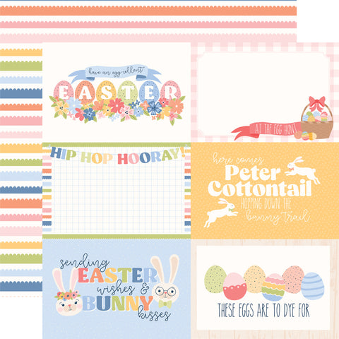 Echo Park Bunnies and Baskets 6x4 Journaling Cards Patterned Paper
