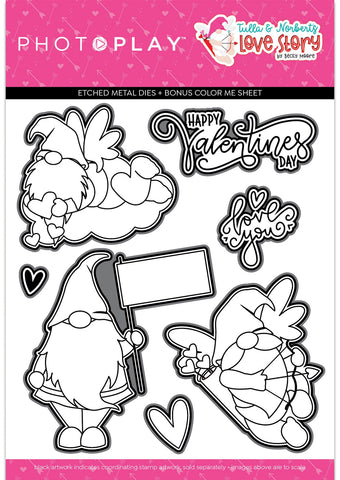 PhotoPlay Paper Tulla & Norbert's Love Story Etched Metal Die Set