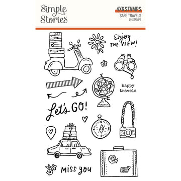 Simple Stories Safe Travels Photopolymer Stamp Set