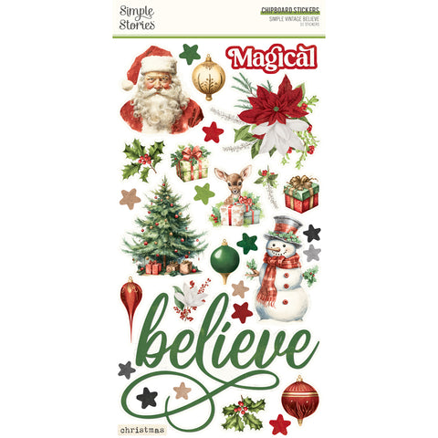 Simple Stories Simple Vintage Believe 6x12 Chipboard Sticker Embellishments